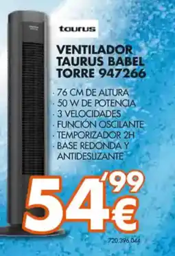 Expert TAURUS Ventilador taurus babel torre 947266 oferta