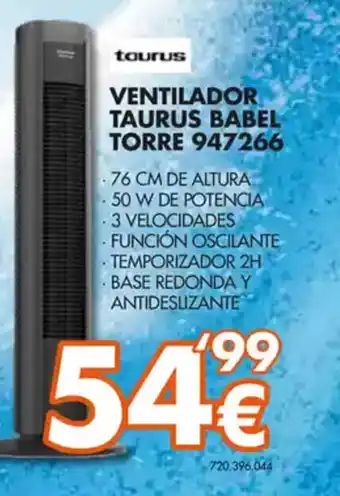 Expert TAURUS Ventilador taurus babel torre 947266 oferta