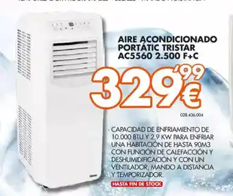 Expert Aire acondicionado portátic tristar ac5560 2.500 f+c oferta