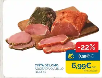 Cash Ecofamilia Cinta de lomo adobada o ajillo duroc oferta