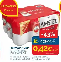 Cash Ecofamilia AMSTEL Cerveza rubia lata oferta