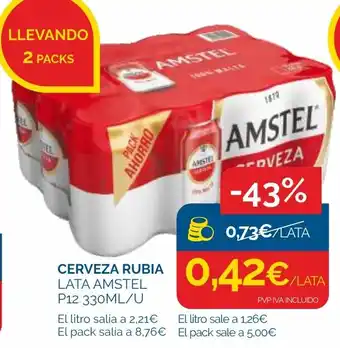 Cash Ecofamilia AMSTEL Cerveza rubia lata oferta