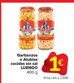 Carrefour Market LUENGO Garbanzos o Alubias cocidos sin sal oferta