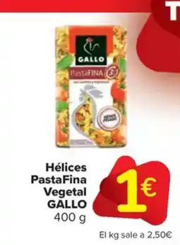 Carrefour Market GALLO Hélices Pasta Fina Vegetal oferta