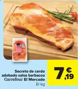 Carrefour Market Secreto de cerdo adobado salsa barbacoa oferta
