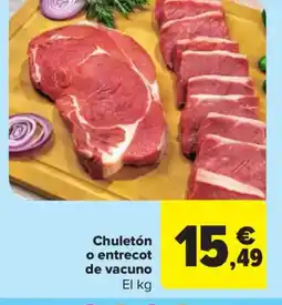 Carrefour Market Chuletón o entrecot de vacuno oferta