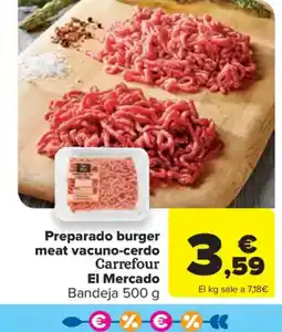 Carrefour Market Preparado burger meat vacuno-cerdo oferta