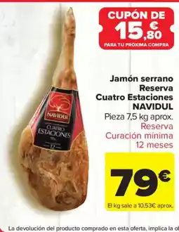 Carrefour Market NAVIDUL Jamón serrano Reserva Curación mínima oferta