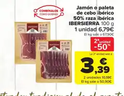 Carrefour Market IBERSIERRA Jamón o paleta de cebo ibérico 50% raza ibérica oferta