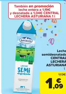 Carrefour Market CENTRAL LECHERA ASTURIANA Leche semidesnatada oferta