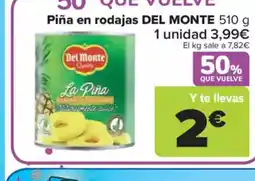 Carrefour Market DEL MONTE Piña en rodajas oferta