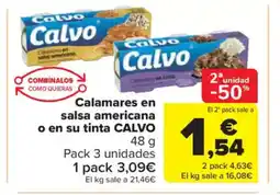Carrefour Market CALVO Calamares en salsa americana o en su tinta oferta