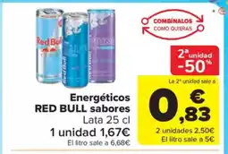 Carrefour Market RED BULL Energéticos sabores oferta