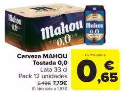 Carrefour Market MAHOU Cerveza Tostada 0,0 oferta