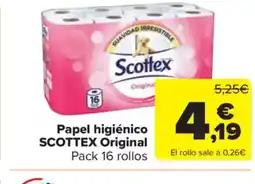 Carrefour Market SCOTTEX Papel higiénico oferta