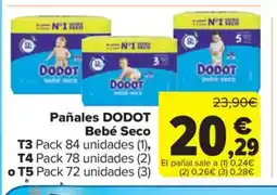 Carrefour Market DODOT Pañales Bebé Seco oferta