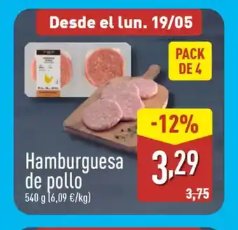 ALDI Hamburguesa de pollo oferta