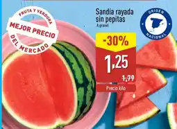 ALDI Sandía rayada sin pepitas oferta