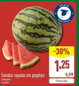 ALDI Sandía rayada sin pepitas oferta