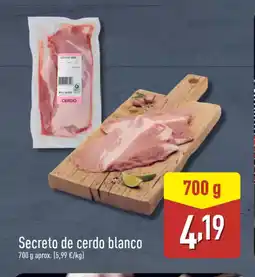 ALDI Secreto de cerdo blanco oferta