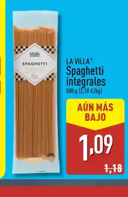 ALDI LA VILLA Spaghetti integrales oferta