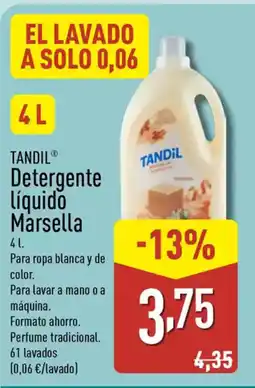 ALDI TANDIL Detergente líquido Marsella oferta