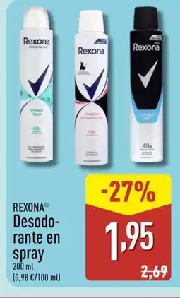 ALDI REXONA Desodo- rante en spray oferta