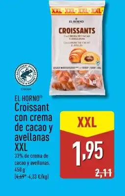 ALDI EL HORNO Croissant con crema oferta