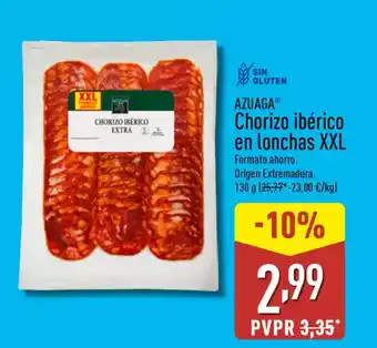 ALDI AZUAGA Chorizo ibérico en lonchas XXL oferta