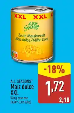 ALDI ALL SEASONS Maíz dulce XXL oferta