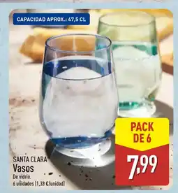 ALDI SANTA CLARA Vasos oferta