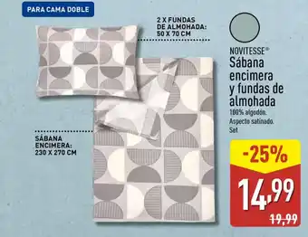 ALDI NOVITESSE Sábana encimera y fundas de almohada oferta