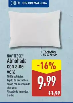 ALDI NOVITESSE Almohada con aloe oferta