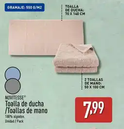 ALDI NOVITESSE Toalla de ducha /Toallas de mano oferta