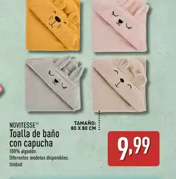 ALDI NOVITESSE Toalla de baño con capucha oferta