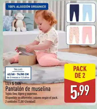 ALDI LILY & DAN Pantalón de muselina oferta