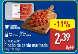 ALDI EL MERCADO Pincho de cerdo marinado oferta