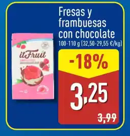 ALDI Fresas y frambuesas con chocolate oferta