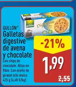ALDI GULLÓN Galletas digestive de avena y chocolate oferta