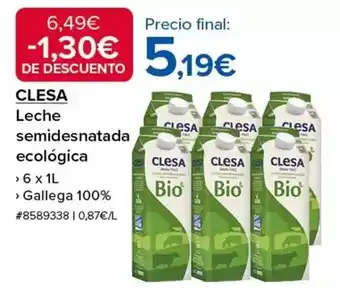 Costco Clesa - leche semidesnatada ecologica oferta