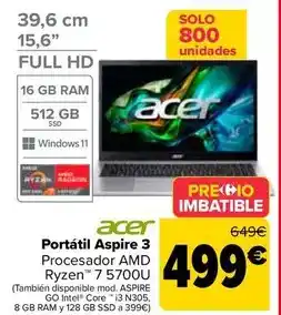 Carrefour Acer - portátil aspire 3 oferta