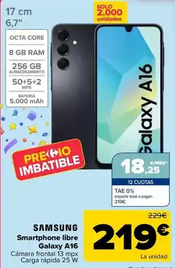Carrefour Samsung - smartphone libre galaxy a16 oferta