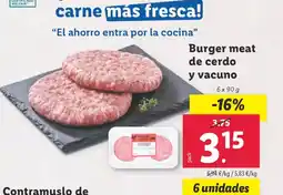 Lidl Burger meat de cerdo y vacuno oferta