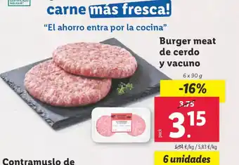 Lidl Burger meat de cerdo y vacuno oferta