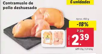 Lidl Contramuslo de pollo deshuesado oferta