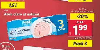 Lidl NIXE Atún claro al natural oferta