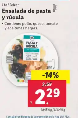 Lidl CHEF SELECT Ensalada de pasta y rúcula oferta