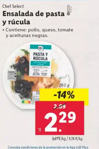 Lidl CHEF SELECT Ensalada de pasta y rúcula oferta