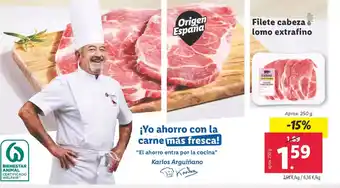 Lidl Filete cabeza lomo extrafino oferta