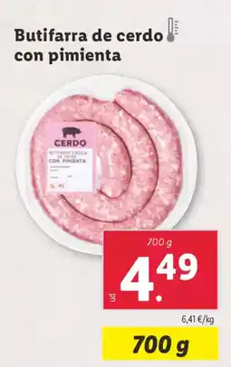Lidl Butifarra de cerdo con pimienta oferta